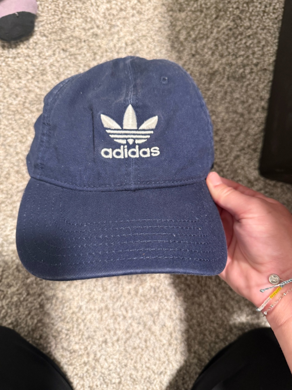 adidas Kids Navy Blue Trefoil Cap